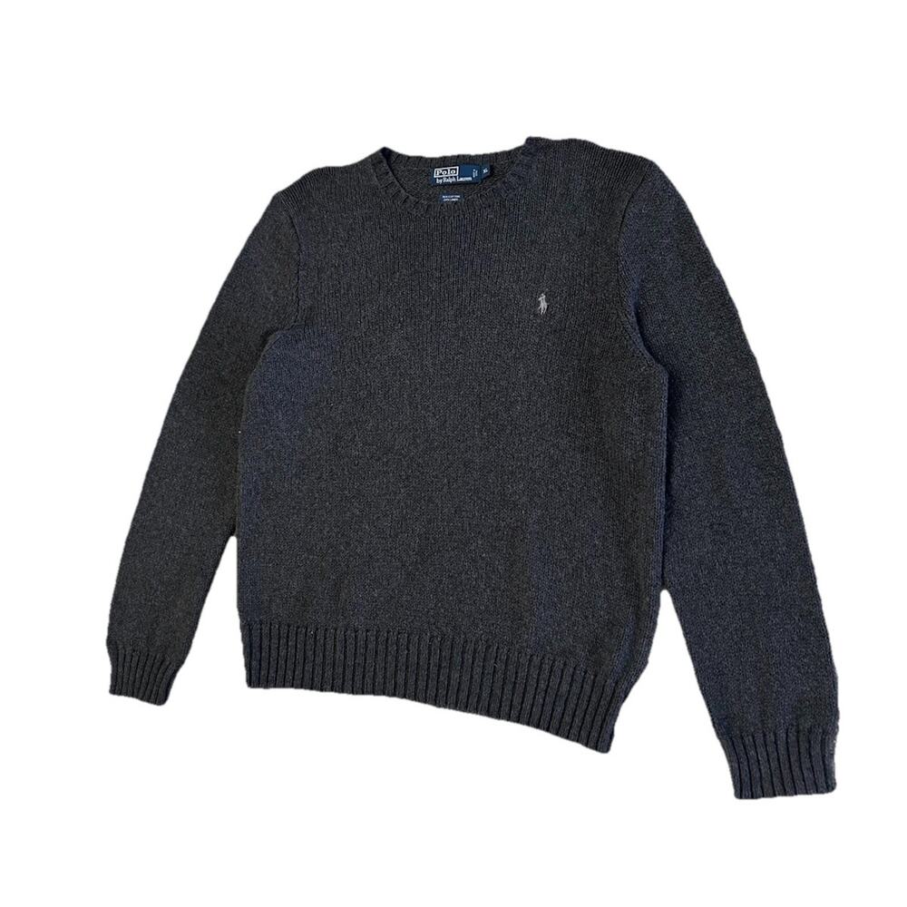 Vintage Polo Ralph Lauren Men’s Gray Knit Crewneck Sweater Cotton Linen Blend XL - Picture 2 of 6